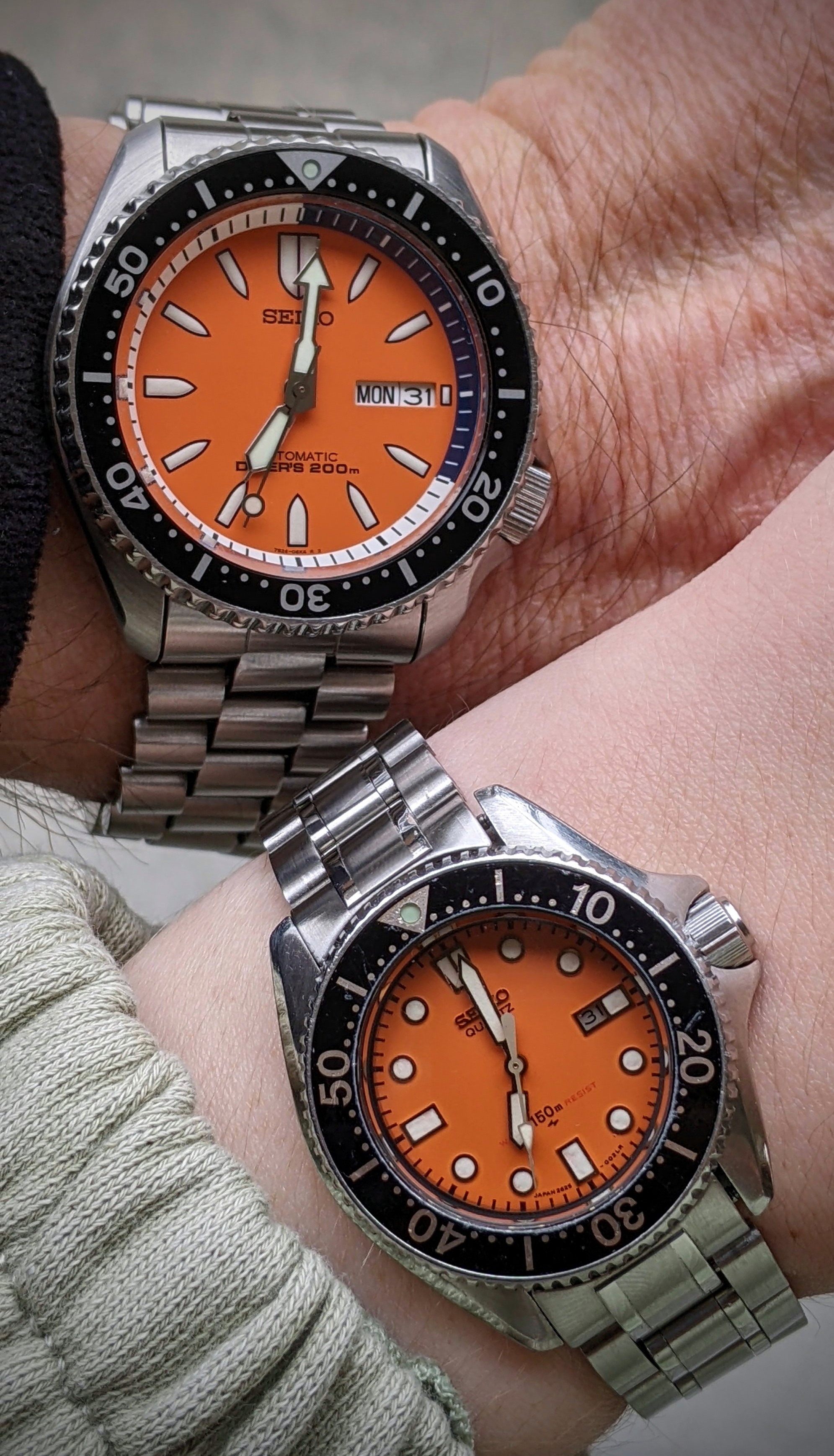 Dad n Daughter Orange Watches